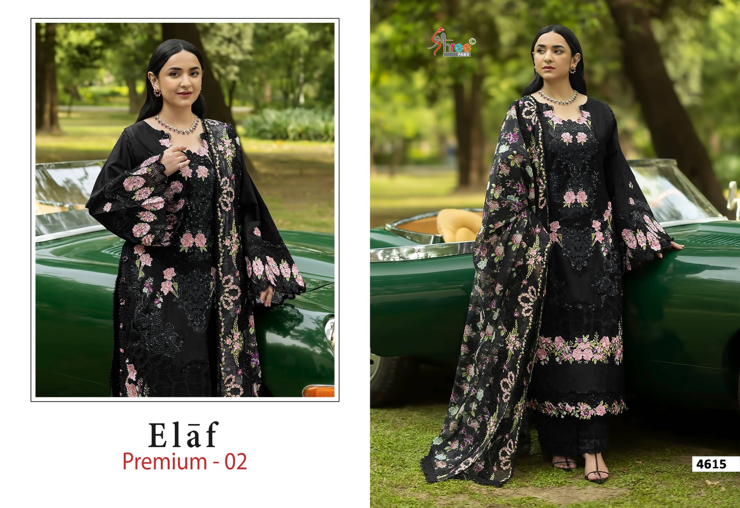 ELAF PREMIUM-02 By Shree fabs 4611 To 4616 Series Beautiful Festive Suits Stylish Fancy Colorful Ethnic Wear Pure Cotton Print Dresses At Wholesale Price